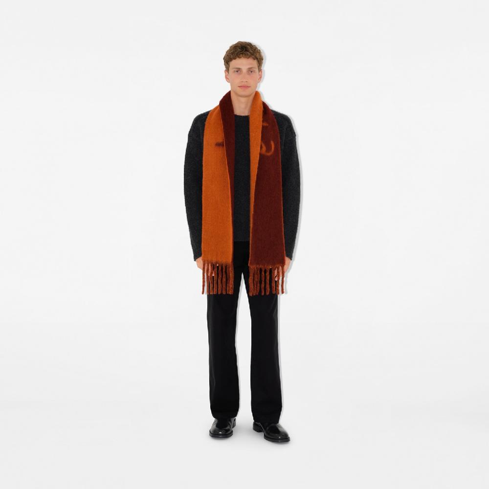 Burberry Bufanda Reversible En Mezcla De Alpaca Y Lana Con LogotipoPrecio 290 00 € Probador Virtual