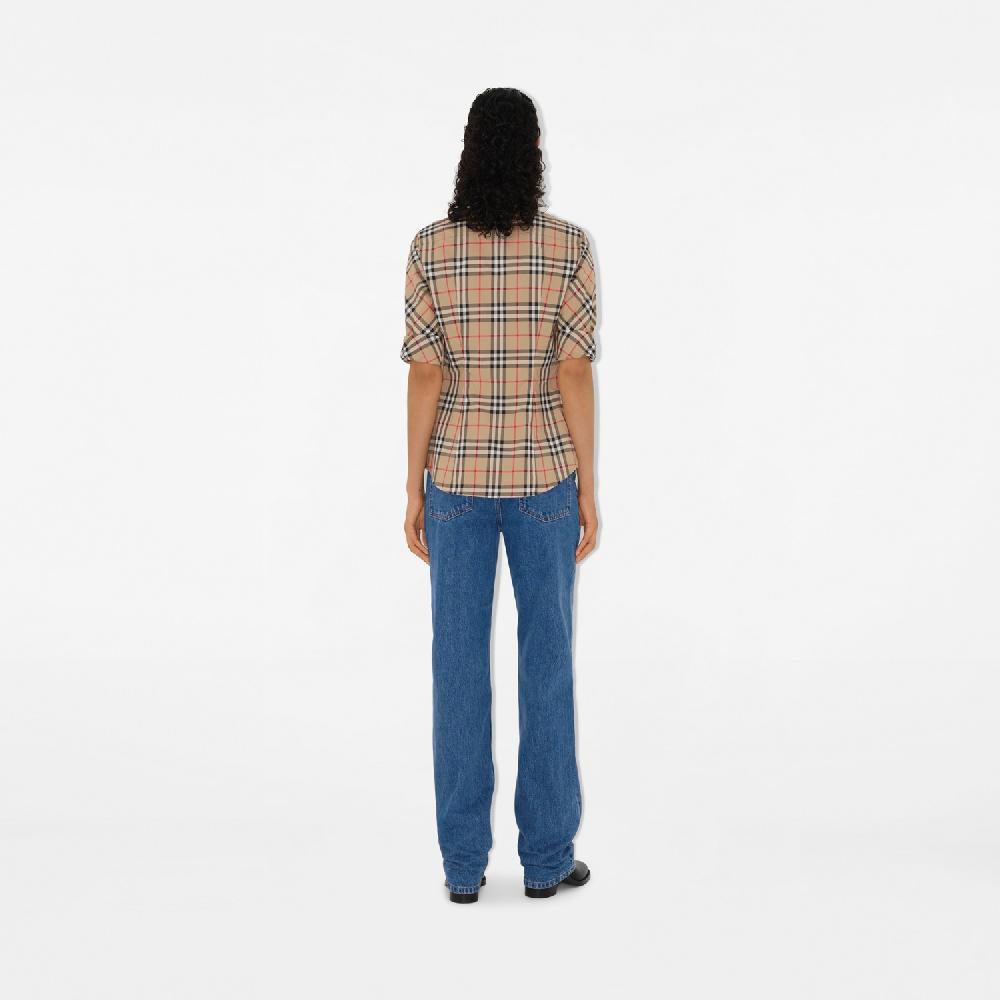 Burberry Camisa En Algodón Elástico CheckPrecio 390 00 € Entallado