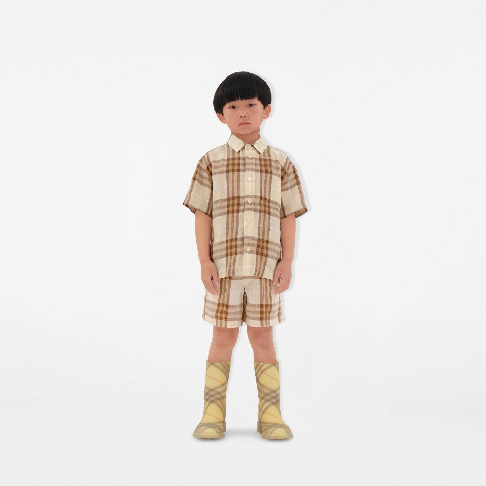 Burberry Camisa En Lino A CuadrosPrecio 240 00 € 3-14 Años