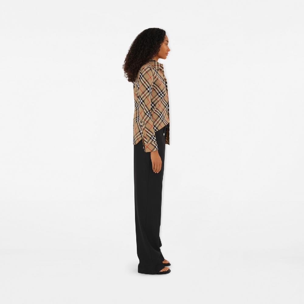 Burberry Camisa Entallada En Algodón CheckPrecio 570 00 €