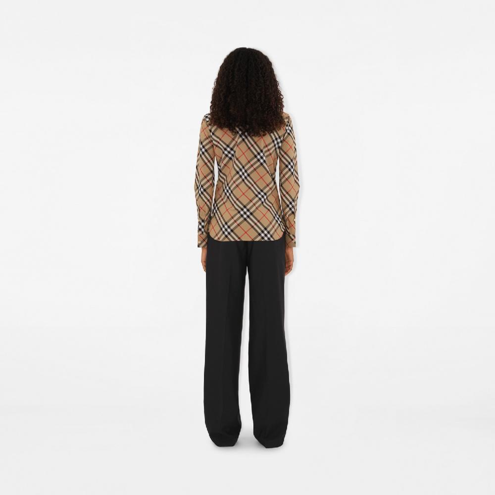 Burberry Camisa Entallada En Algodón CheckPrecio 570 00 €