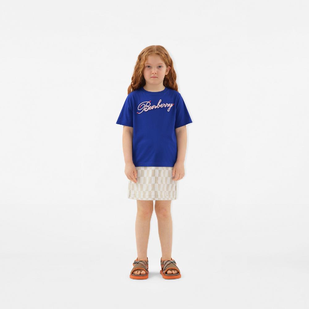 Burberry Camiseta En Algodón Con Logotipo En CordonesPrecio 170 00 € 3-14 Años