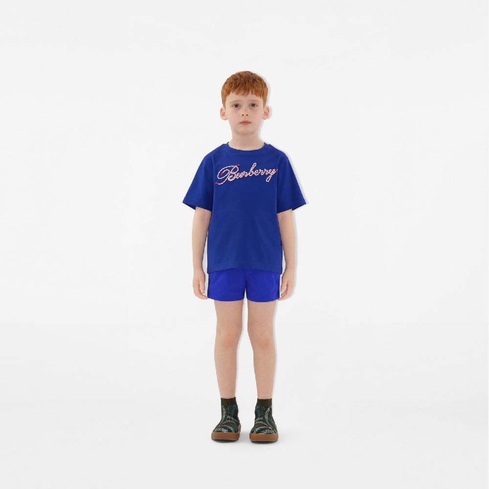 Burberry Camiseta En Algodón Con Logotipo En CordonesPrecio 170 00 € 3-14 Años