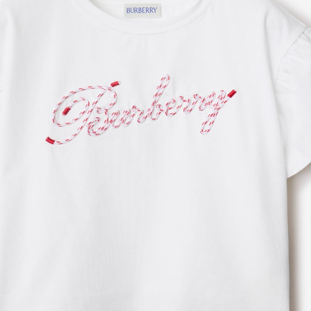 Burberry Camiseta En Algodón Con Logotipo En CordonesPrecio 170 00 € 3-14 Años