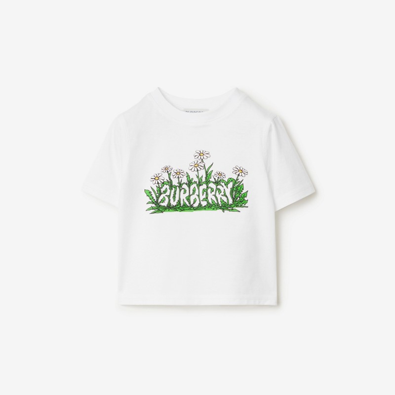 Burberry Camiseta en algodón con logotipo y margaritasPrecio 150 00 € 6-24 meses