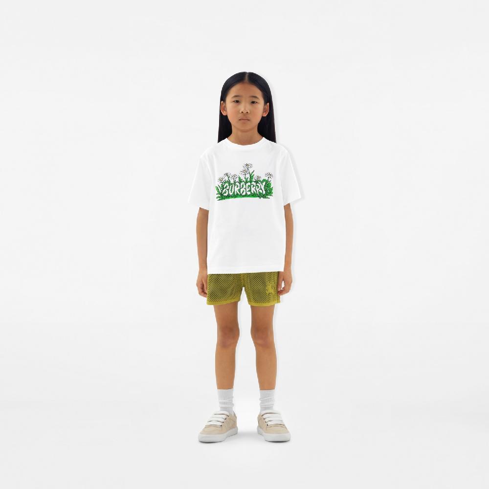 Burberry Camiseta En Algodón Con Logotipo Y Motivo De MargaritasPrecio 190 00 € 3-14 Años