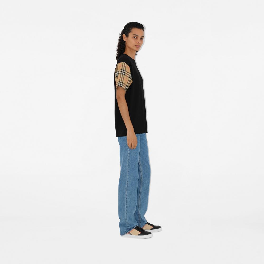 Burberry Camiseta En Algodón Con Mangas CheckPrecio 450 00 € Extragrande