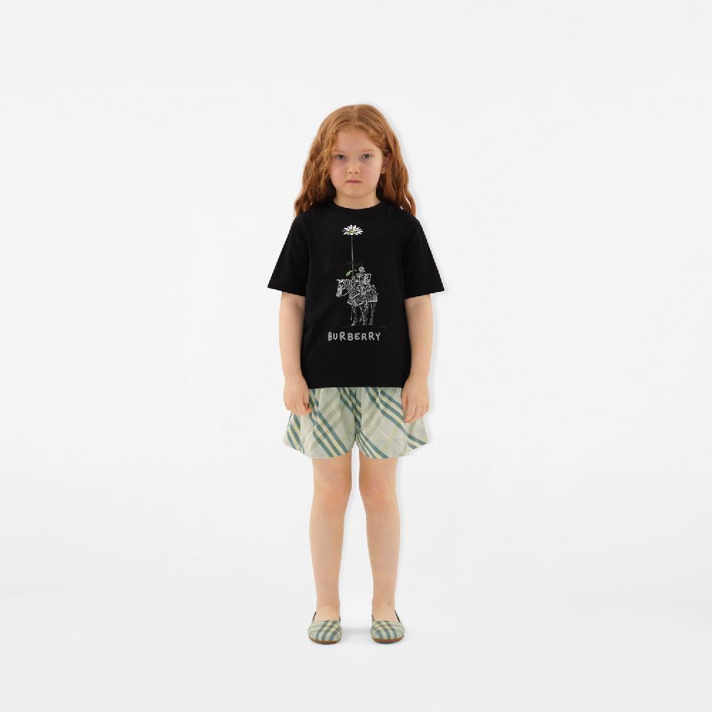 Burberry Camiseta En Algodón Con Motivo Knight Y MargaritaPrecio 190 00 € 3-14 Años