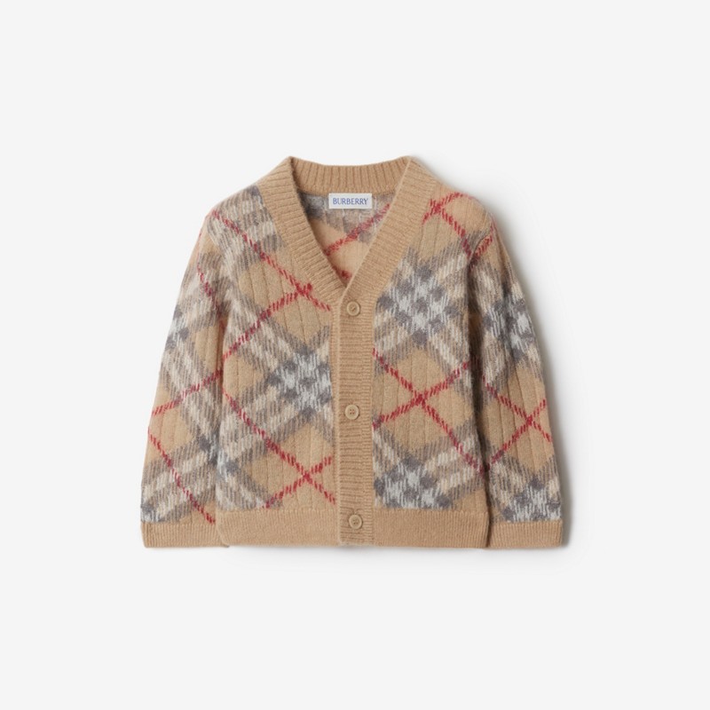 Burberry Cárdigan en mezcla de alpaca lana y seda CheckPrecio 370 00 € 1-18 meses