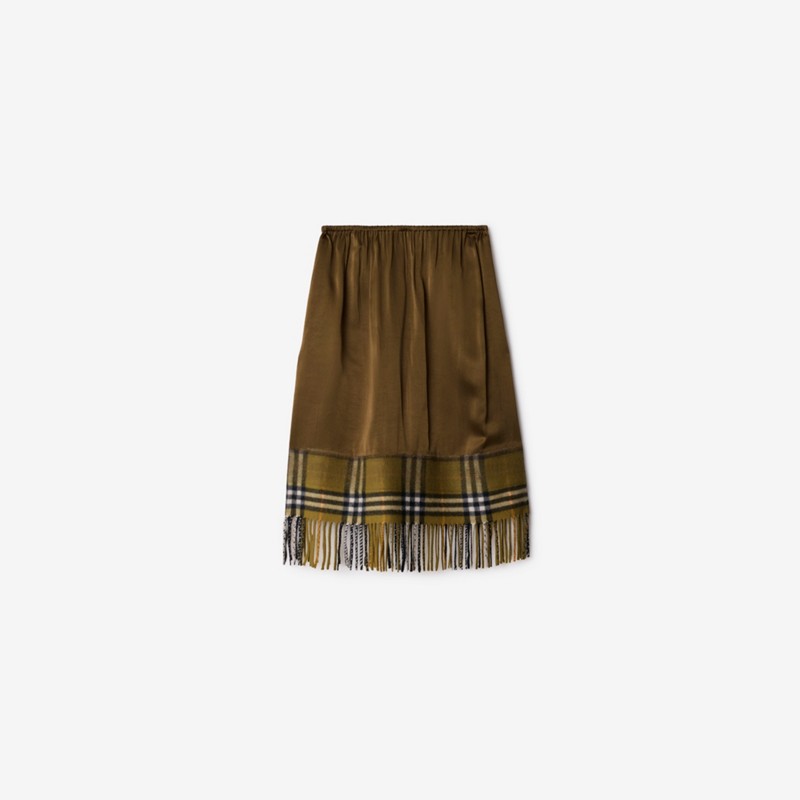 Burberry Falda en raso con bajo Check estilo bufandaPrecio 1.850 00 € Pasarela
