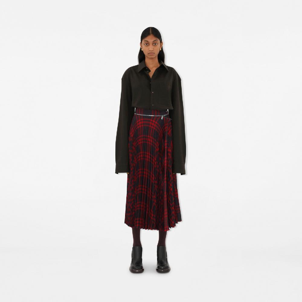 Burberry Falda Plisada Mini En Mezcla De Lana CheckPrecio 1.450 00 €