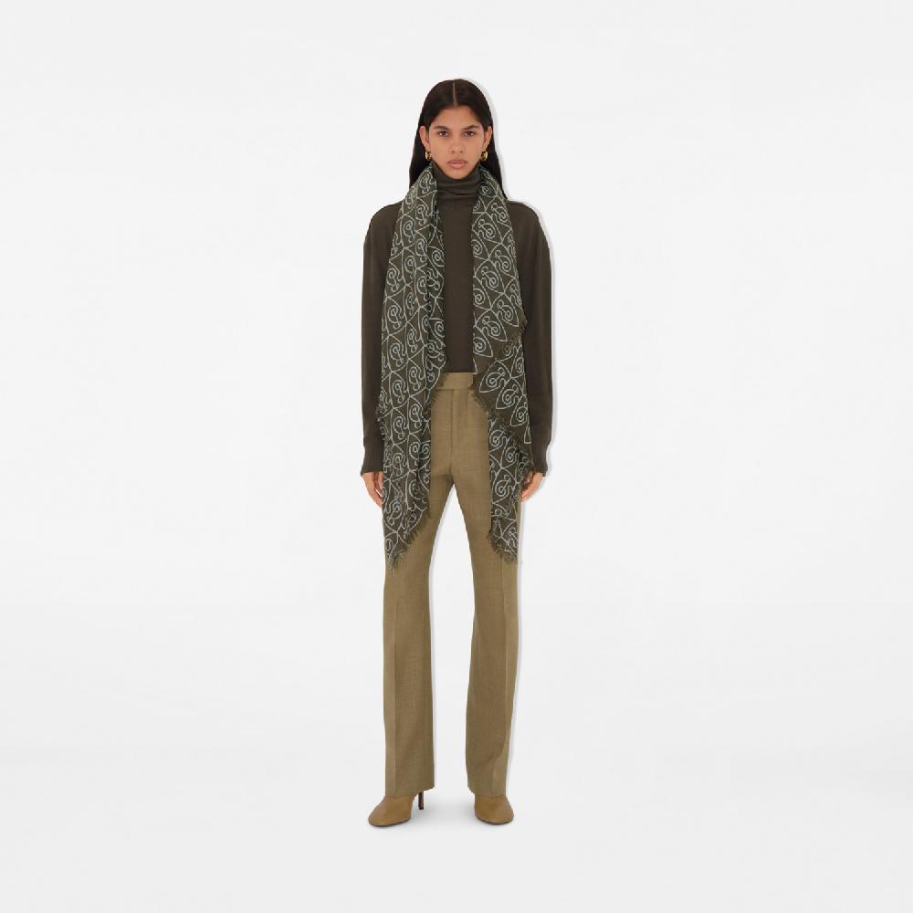 Burberry Pañuelo En Lana Con Motivo B ShieldPrecio 480 00 €