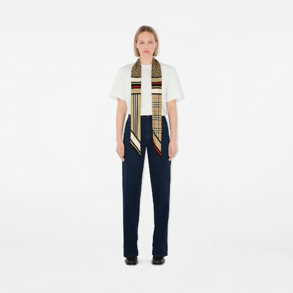Burberry Pañuelo Estrecho En Seda Con CollagePrecio 190 00 €