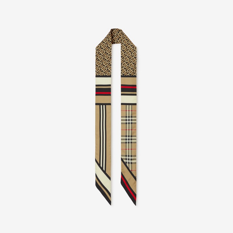 Burberry Pañuelo estrecho en seda con collagePrecio 190 00 €