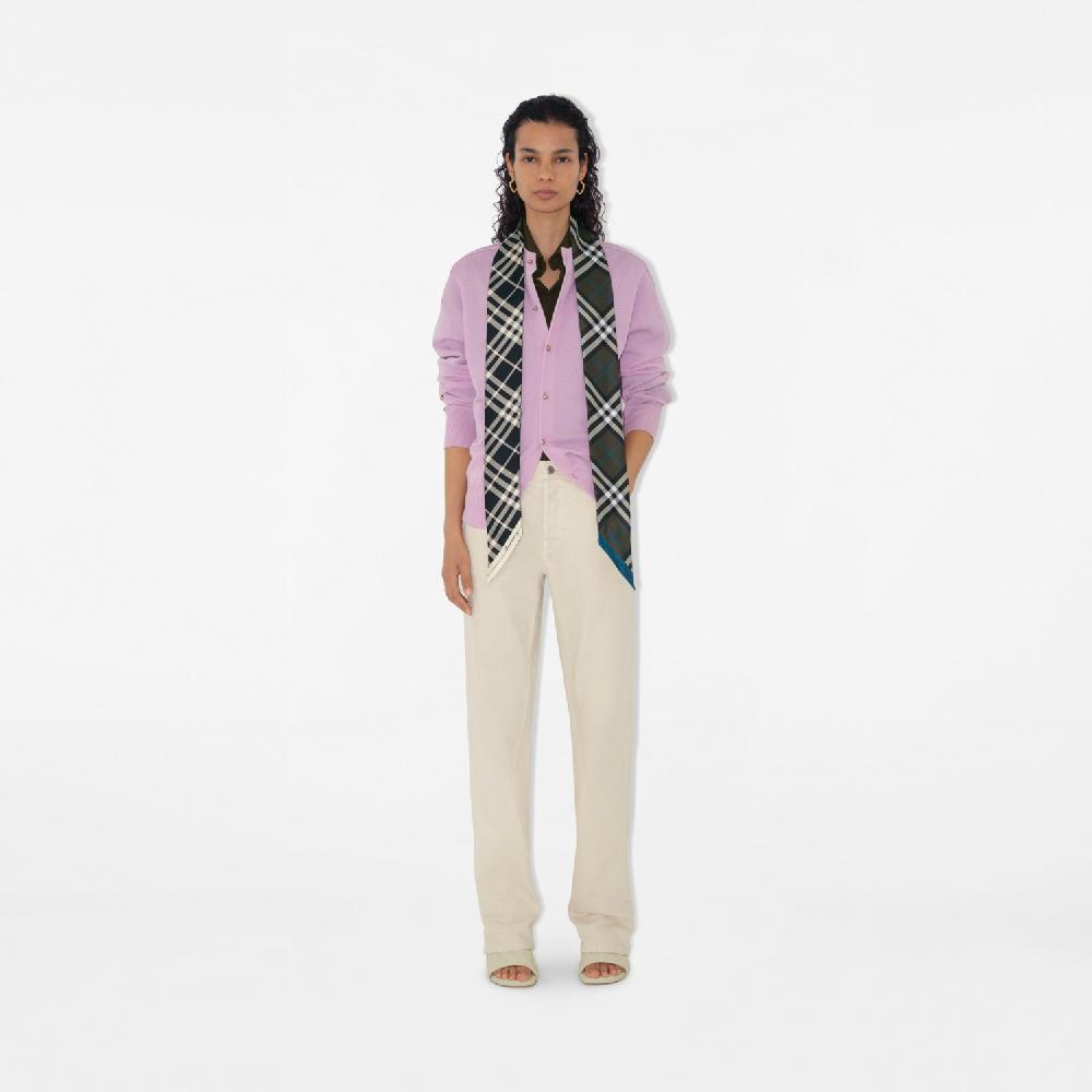 Burberry Pañuelo Estrecho En Seda Con Motivos Check ContrastantesPrecio 190 00 € Novedades