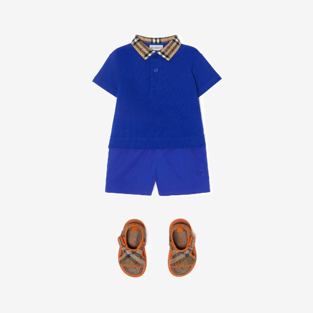 Burberry Polo En Algodón Con Cuello CheckPrecio 170 00 € 6-24 Meses