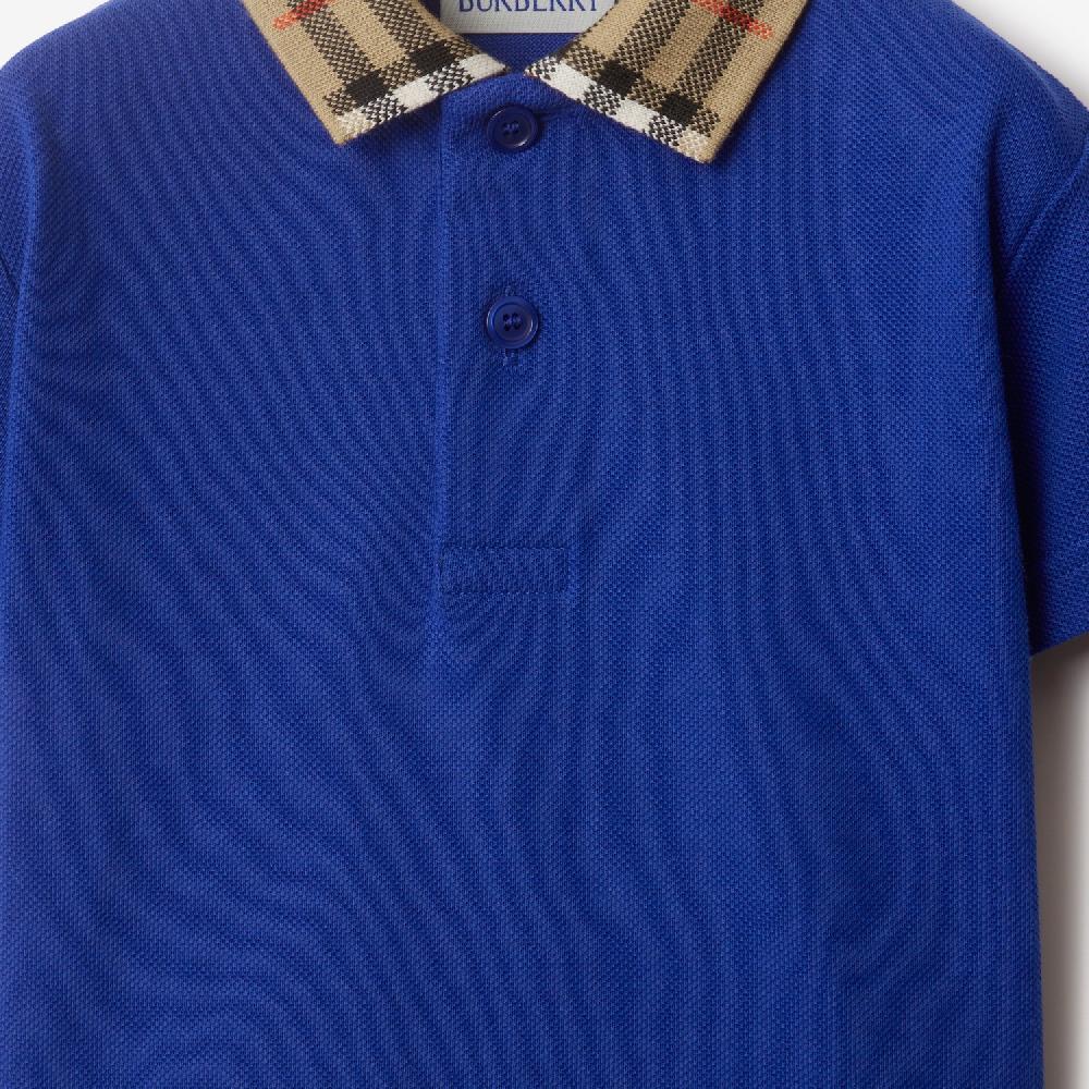 Burberry Polo En Algodón Con Cuello CheckPrecio 170 00 € 6-24 Meses