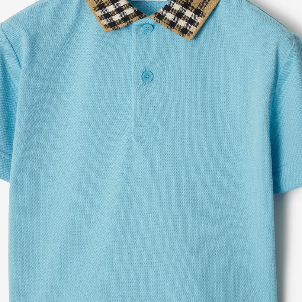 Burberry Polo En Algodón Con Cuello CheckPrecio 220 00 € 3-14 Años