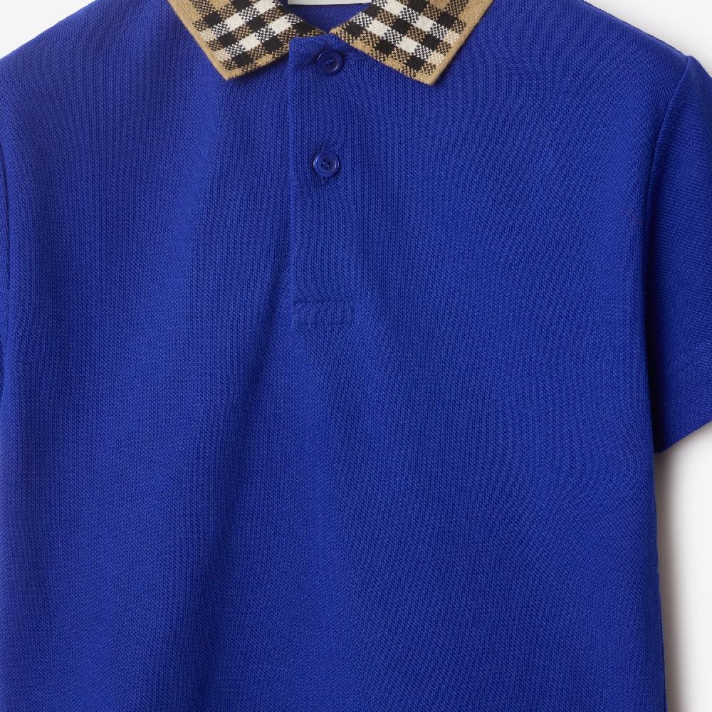 Burberry Polo En Algodón Con Cuello CheckPrecio 220 00 € 3-14 Años
