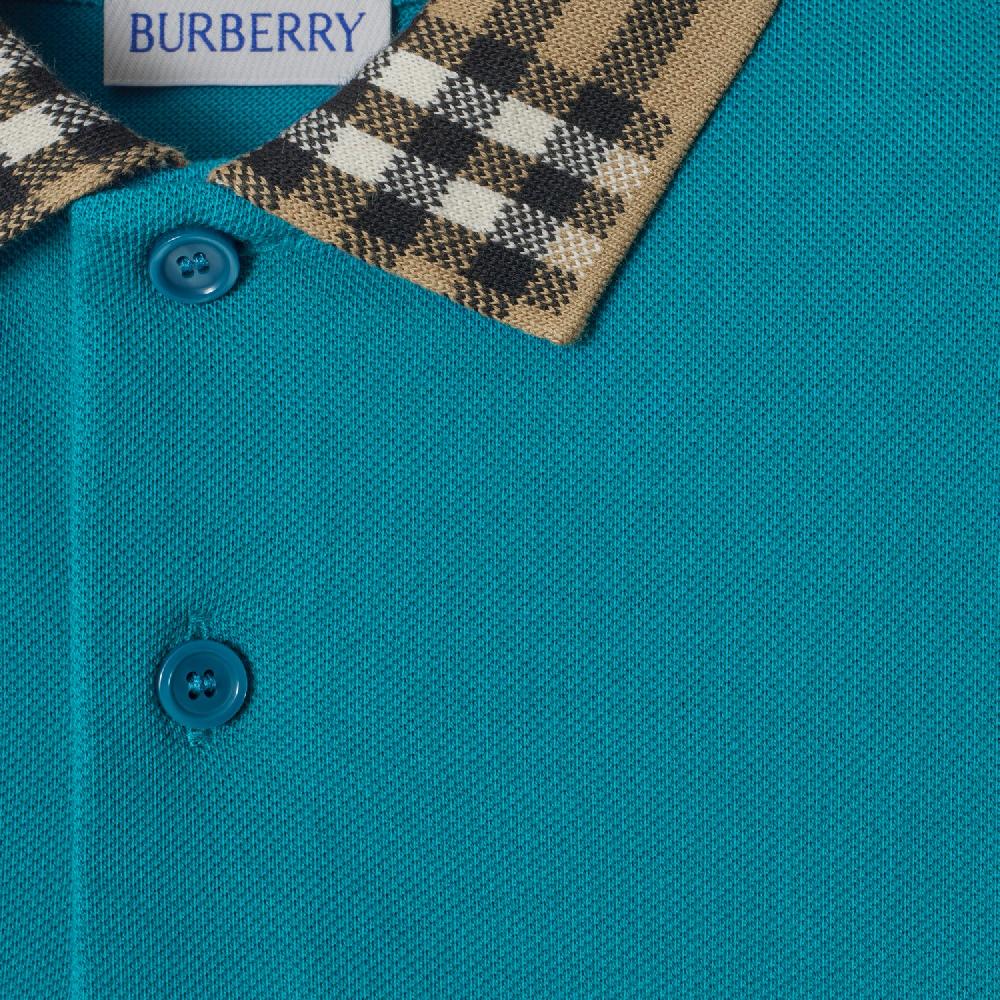 Burberry Polo En Algodón Con Cuello CheckPrecio 220 00 € 3-14 Años