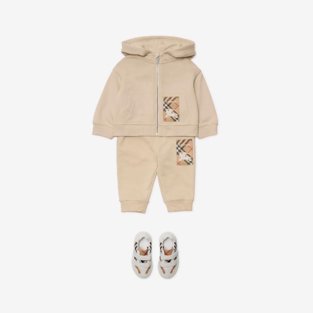 Burberry Sudadera En Algodón Con Etiqueta Check Capucha Y CremalleraPrecio 270 00 € 6-24 Meses