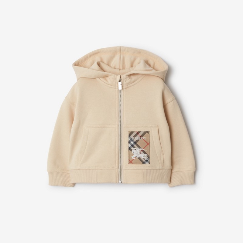 Burberry Sudadera en algodón con etiqueta Check capucha y cremalleraPrecio 270 00 € 6-24 meses