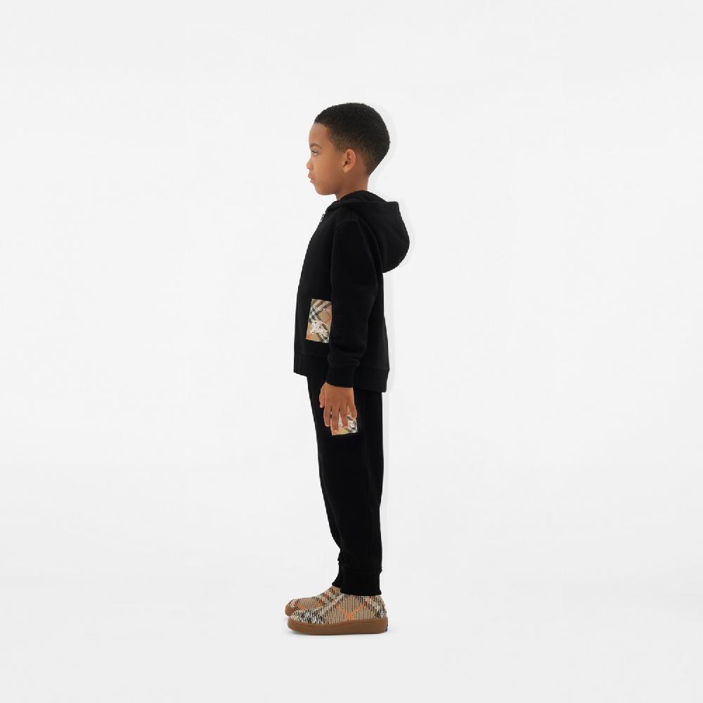 Burberry Sudadera En Algodón Con Etiqueta Check Capucha Y CremalleraPrecio 320 00 € 3-14 Años