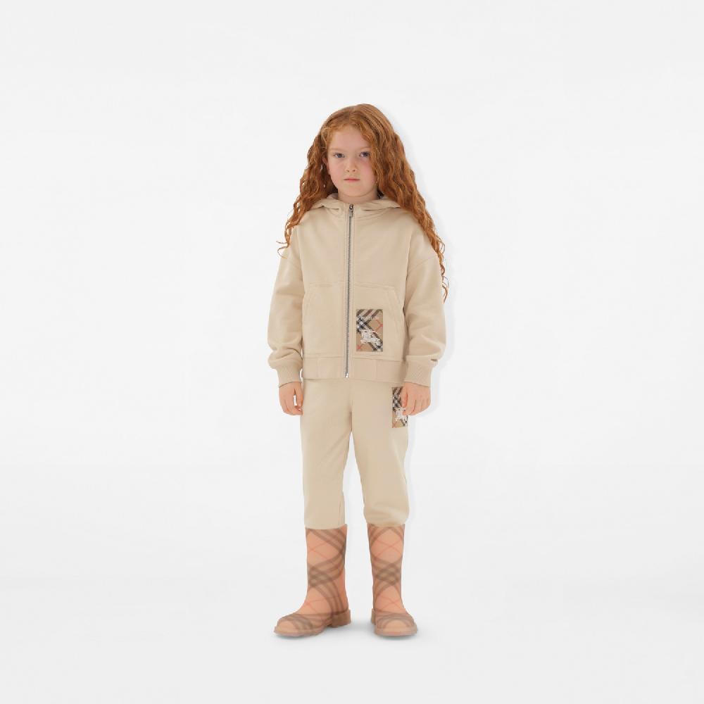 Burberry Sudadera En Algodón Con Etiqueta Check Capucha Y CremalleraPrecio 320 00 € 3-14 Años