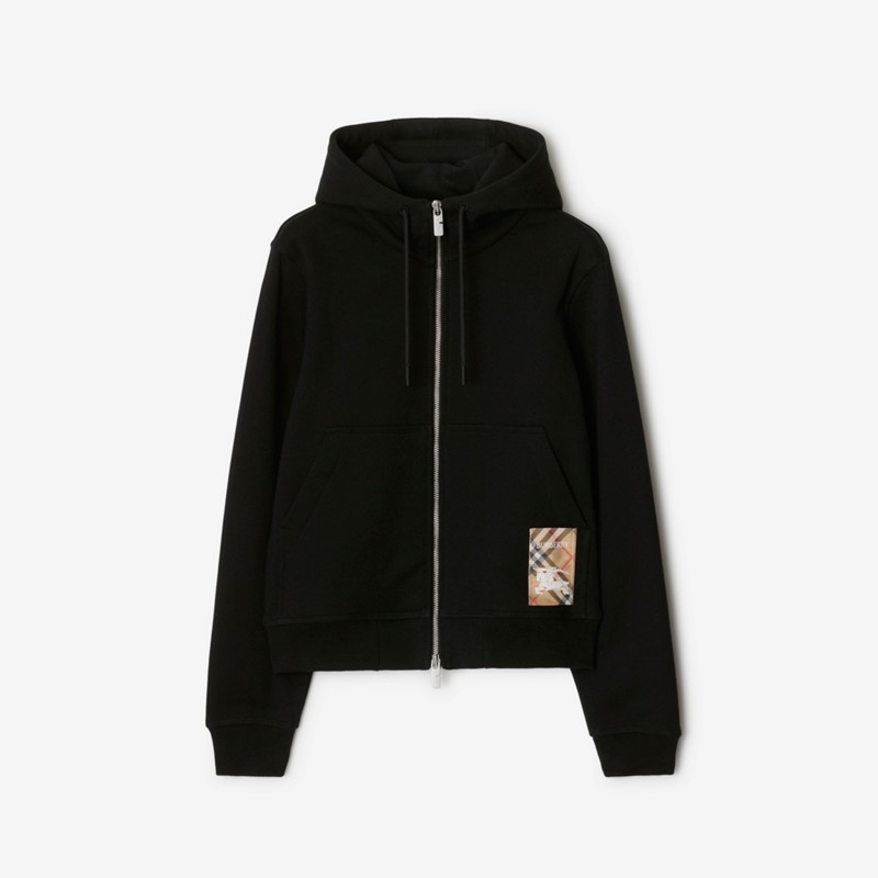 Burberry Sudadera en algodón con etiqueta Check capucha y cremalleraPrecio 640 00 €