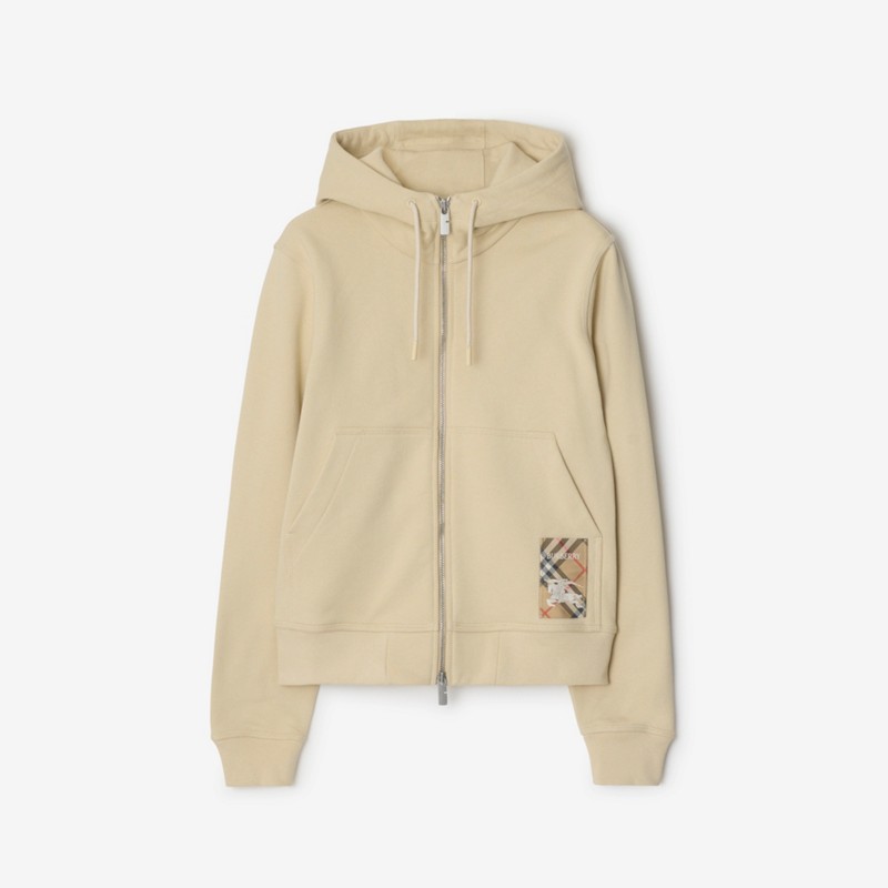 Burberry Sudadera en algodón con etiqueta Check capucha y cremalleraPrecio 640 00 €