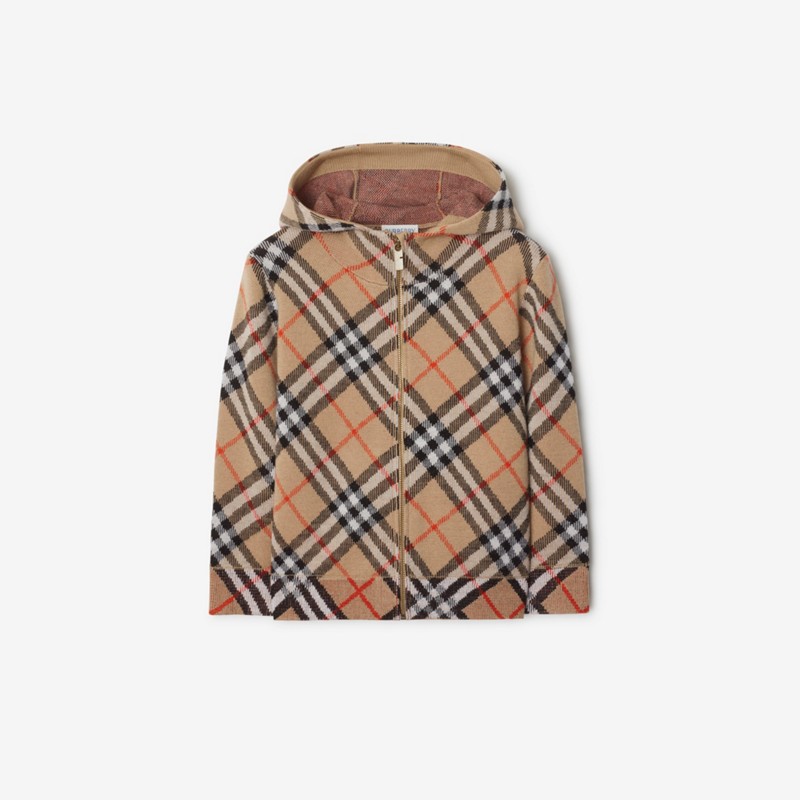 Burberry Sudadera en lana Check con cremallera y capuchaPrecio 450 00 € 3-14 años