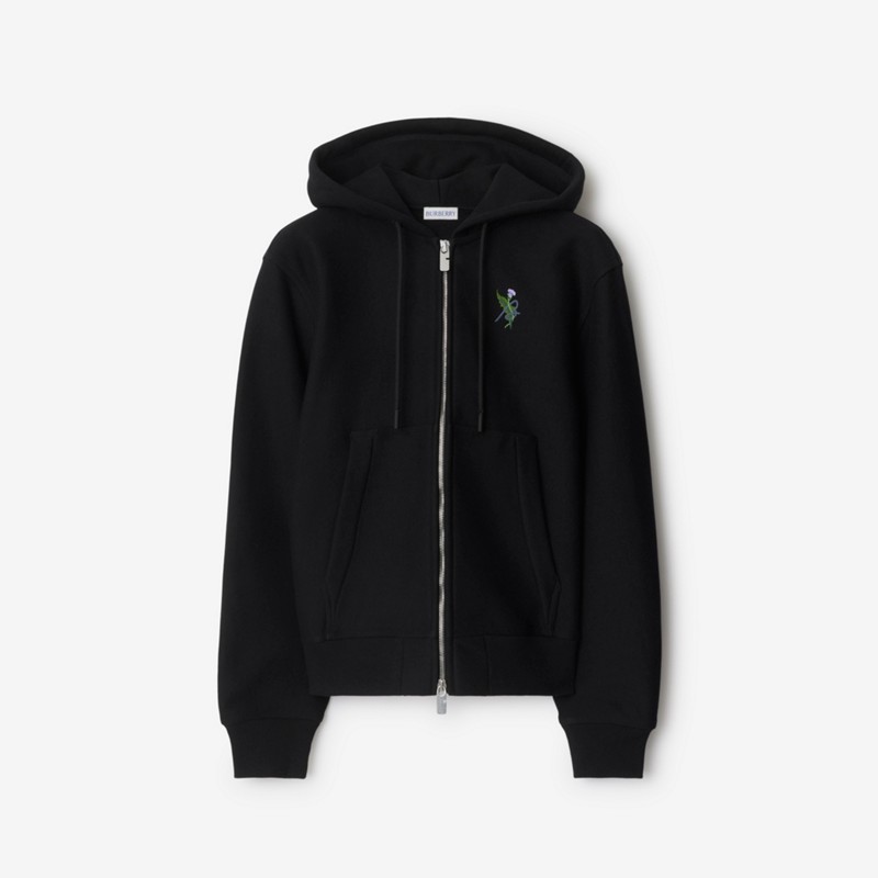 Burberry Sudadera en mezcla de algodón con cremallera logotipo corona de cardos y capuchaPrecio 840 00 €