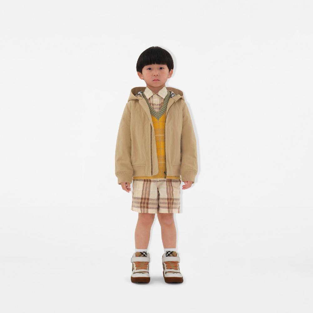 Burberry Sudadera En Nailon Y Algodón Con Etiqueta Check Capucha Y CremalleraPrecio 580 00 € 3-14 Años