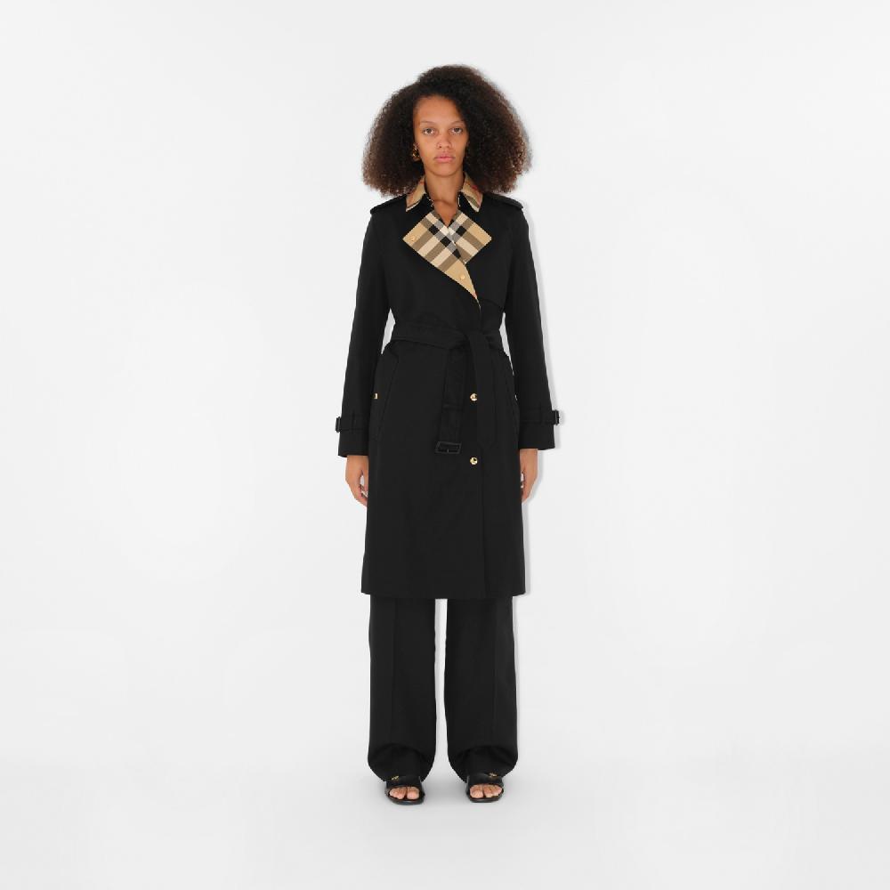 Burberry Trench Coat Largo En Gabardina Con Cuello CheckPrecio 2.250 00 €