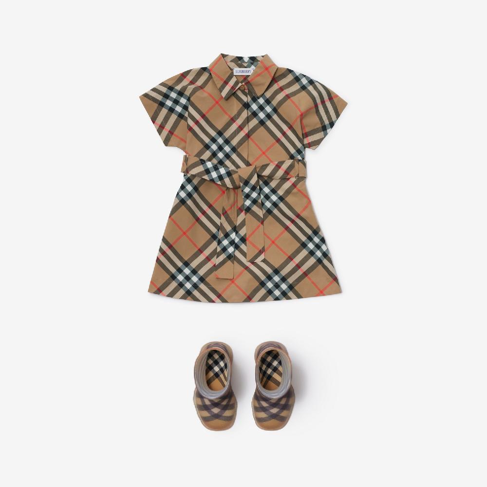 Burberry Vestido Camisero En Algodón CheckPrecio 370 00 € 6-24 Meses