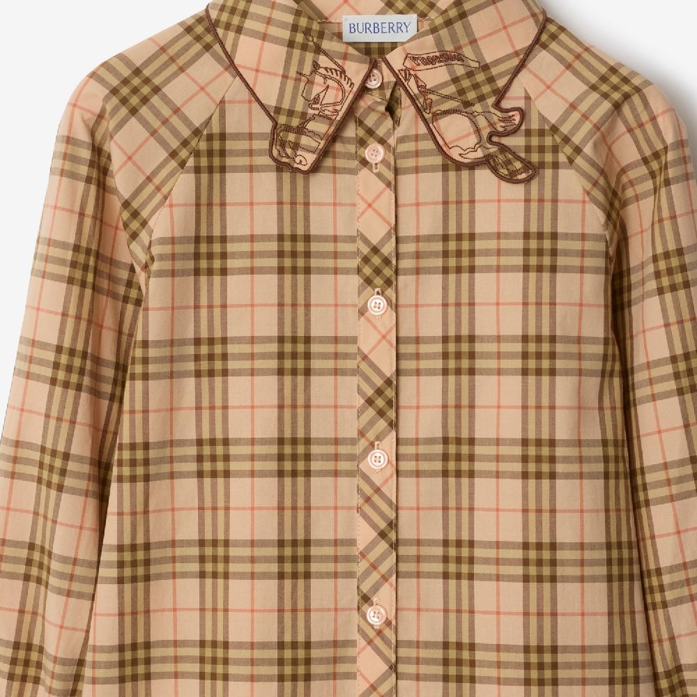 Burberry Vestido Camisero En Algodón CheckPrecio 450 00 € 3-14 Años