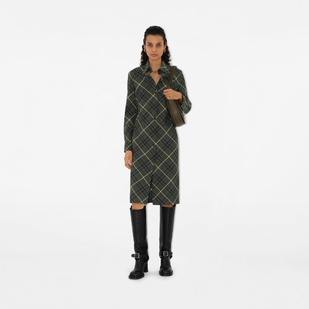Burberry Vestido Camisero En Mezcla De Lana CheckPrecio 1.250 00 € Pasarela