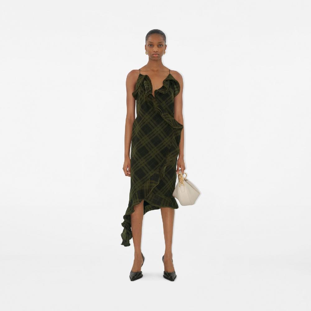 Burberry Vestido Cruzado En Seda CheckPrecio 2.590 00 €