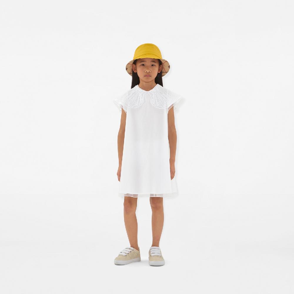 Burberry Vestido En Algodón Con Cuello En TulPrecio 520 00 € 3-14 Años