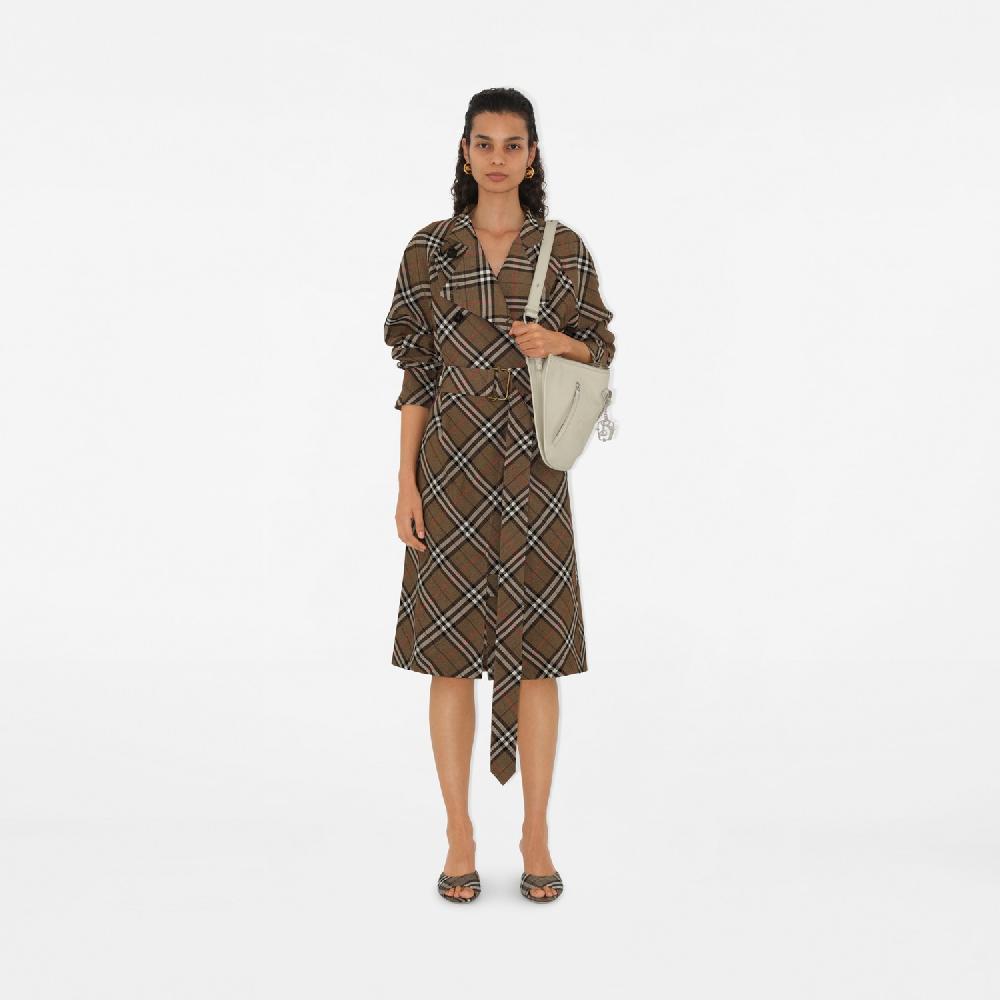 Burberry Vestido Estilo Trench Coat En Mezcla De Seda CheckPrecio 1.990 00 €
