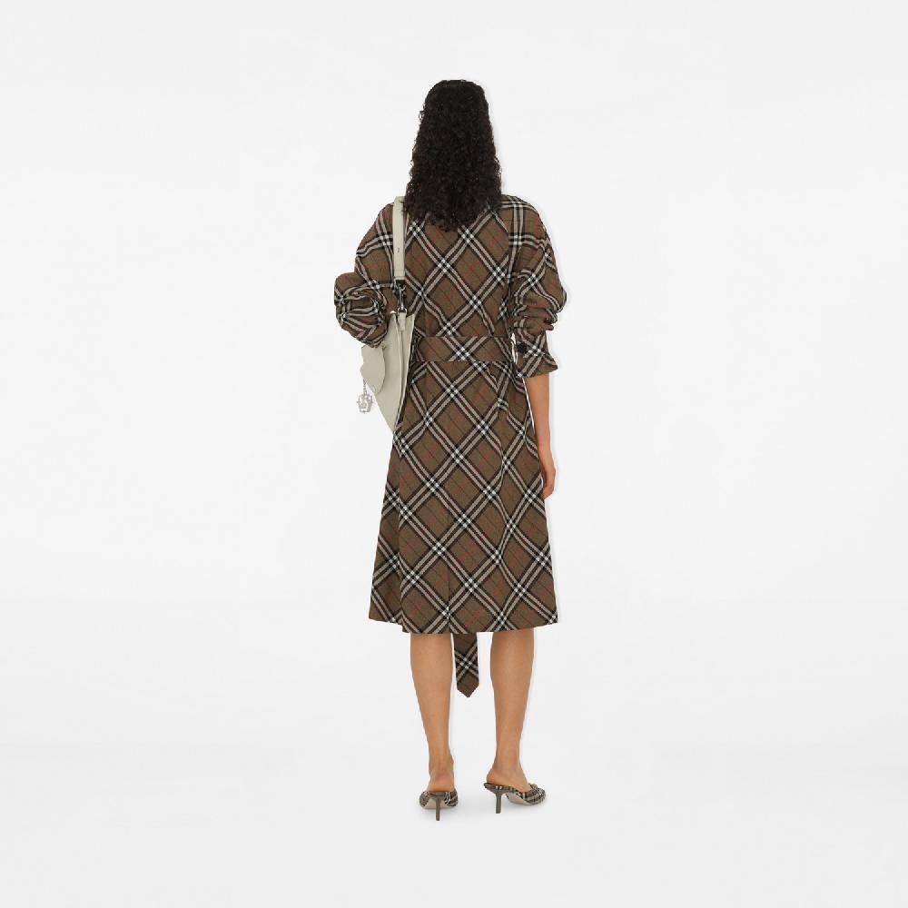Burberry Vestido Estilo Trench Coat En Mezcla De Seda CheckPrecio 1.990 00 €