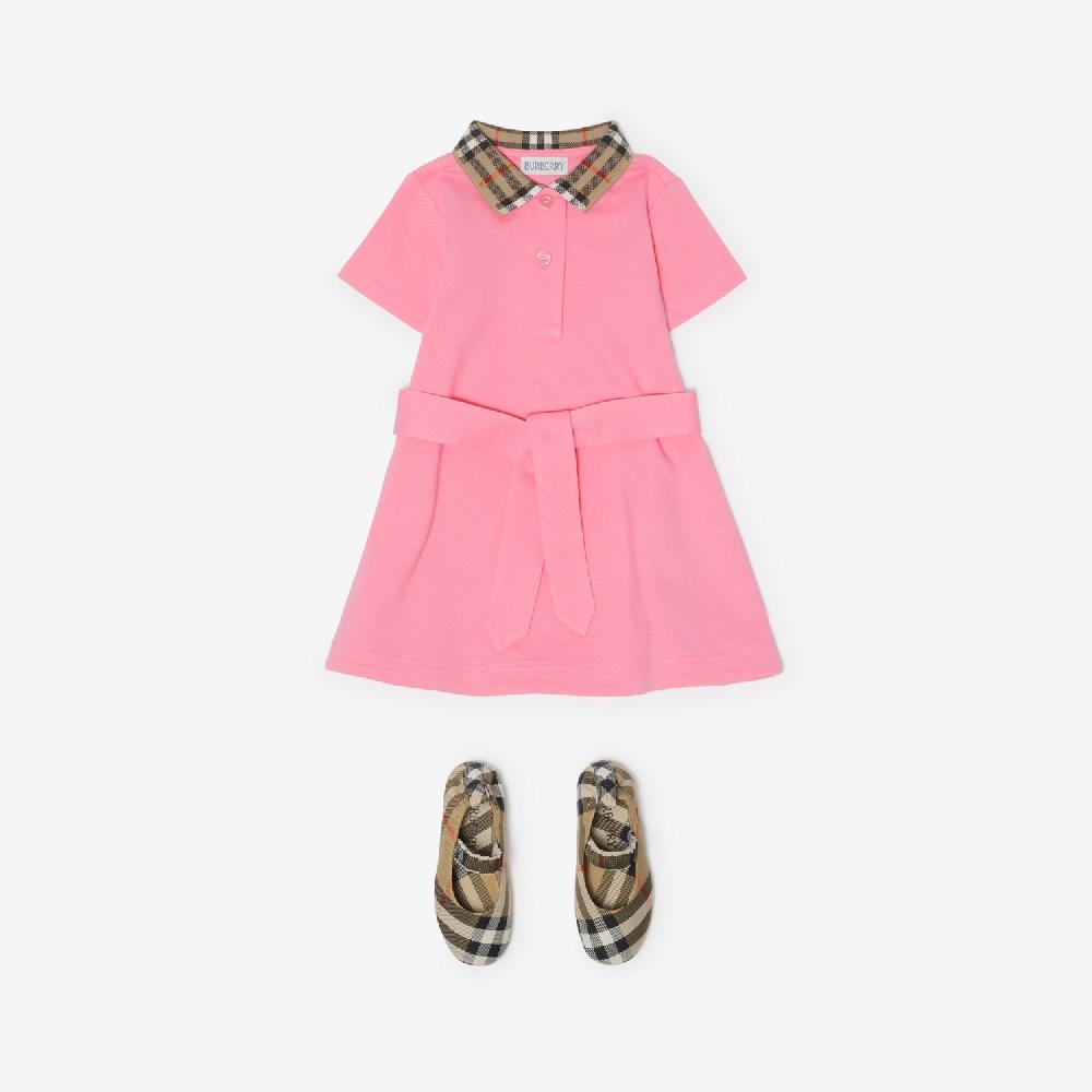 Burberry Vestido Tipo Polo En Algodón Con Cuello CheckPrecio 230 00 € 6-24 Meses