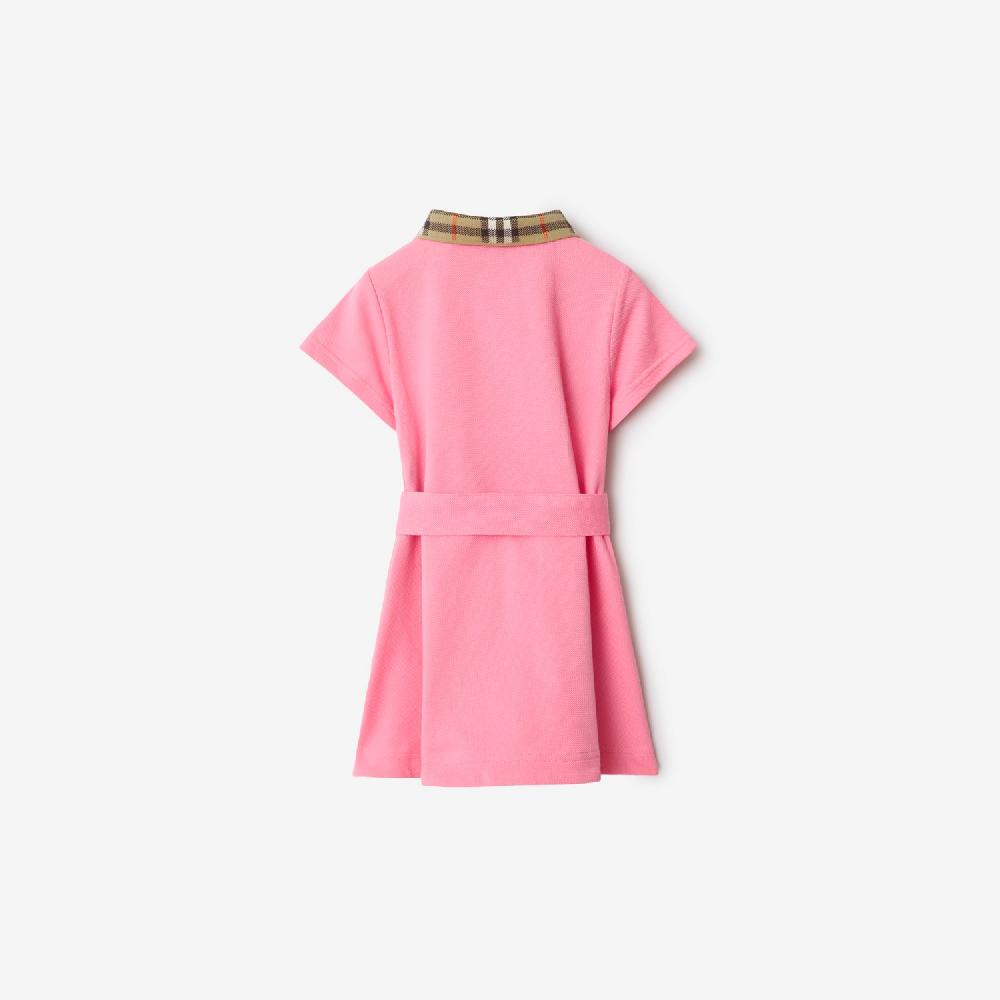 Burberry Vestido Tipo Polo En Algodón Con Cuello CheckPrecio 230 00 € 6-24 Meses