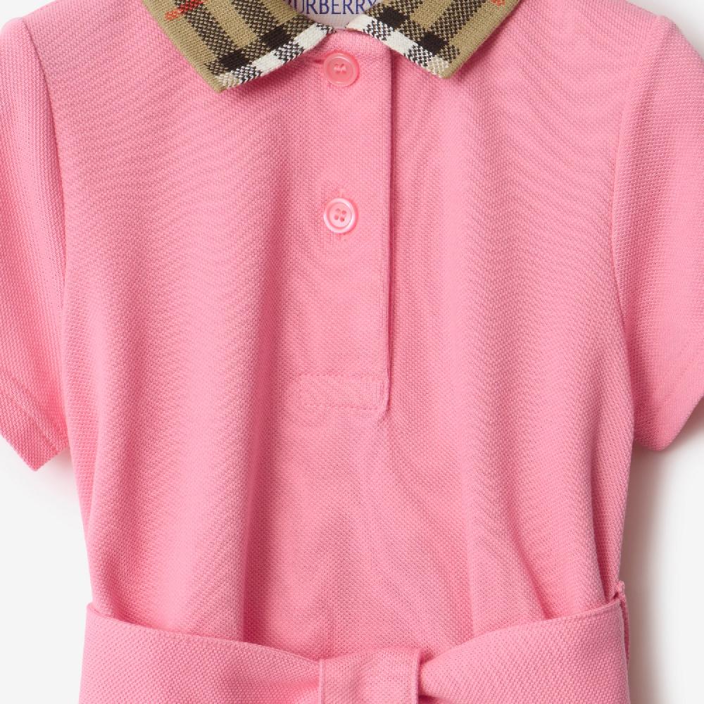 Burberry Vestido Tipo Polo En Algodón Con Cuello CheckPrecio 230 00 € 6-24 Meses