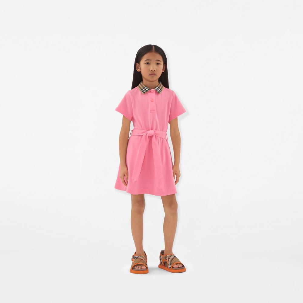 Burberry Vestido Tipo Polo En Algodón Con Cuello CheckPrecio 270 00 € 3-14 Años