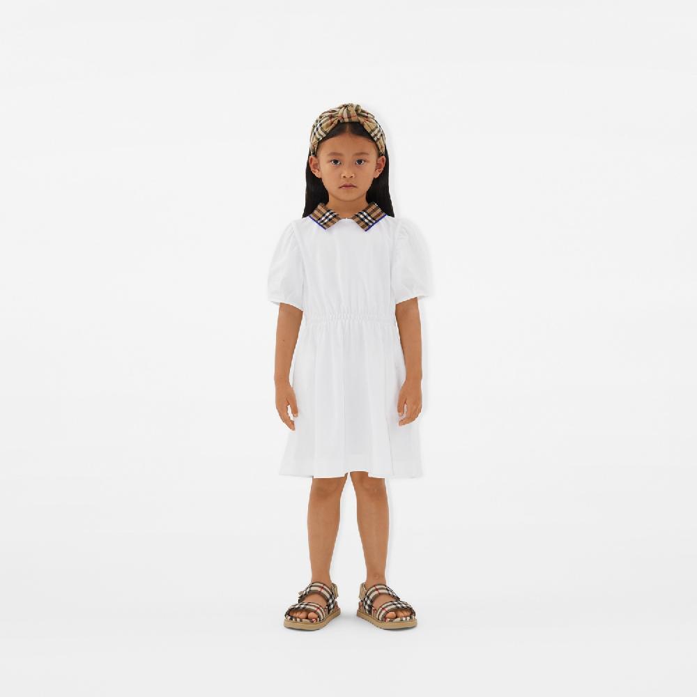 Burberry Vestido Tipo Polo En Algodón Con Cuello CheckPrecio 270 00 € 3-14 Años