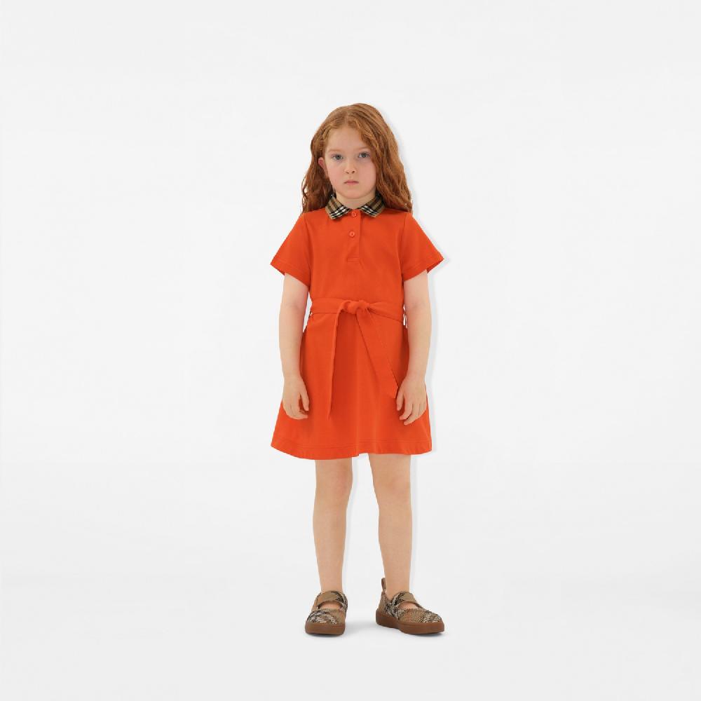 Burberry Vestido Tipo Polo En Algodón Con Cuello CheckPrecio 270 00 € 3-14 Años