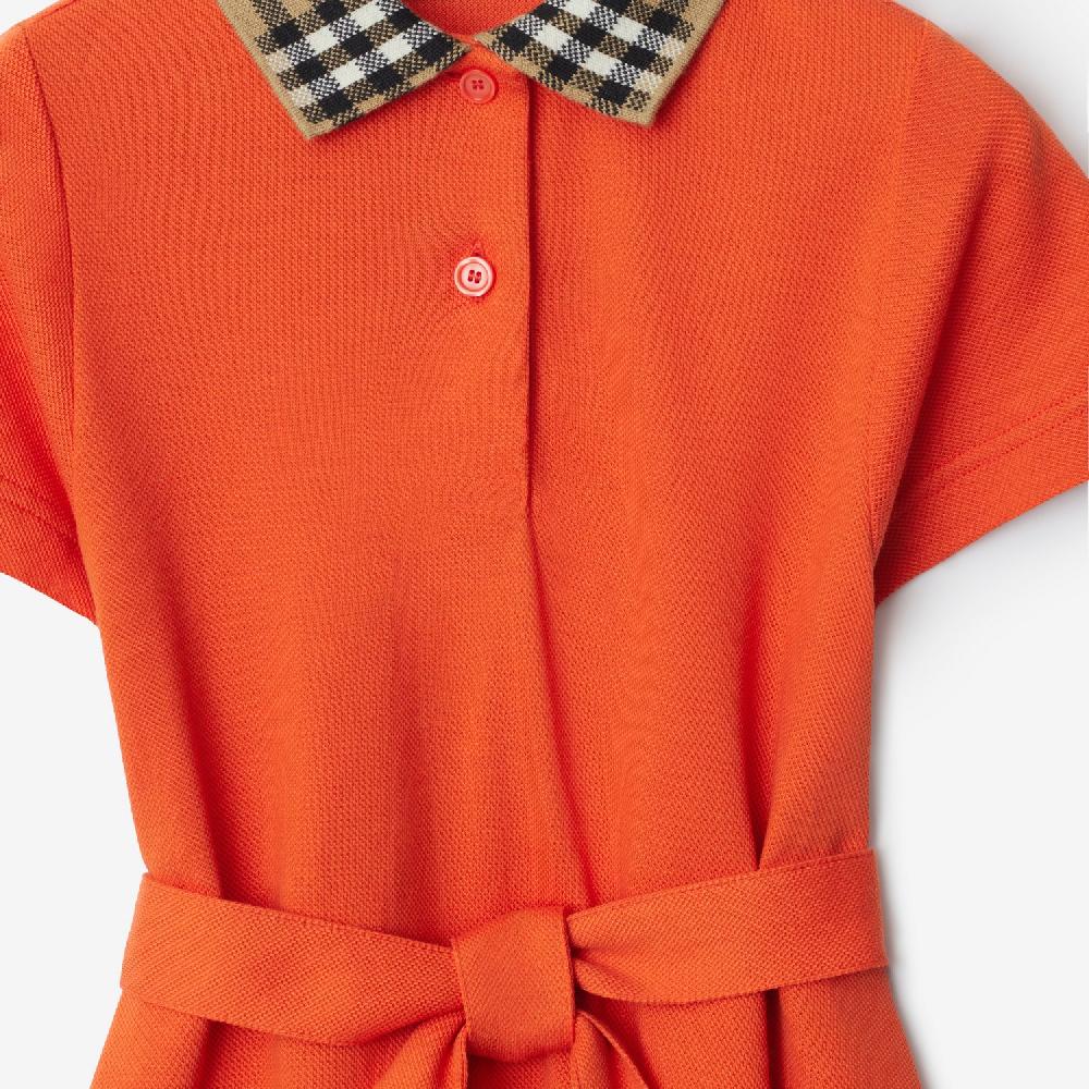 Burberry Vestido Tipo Polo En Algodón Con Cuello CheckPrecio 270 00 € 3-14 Años