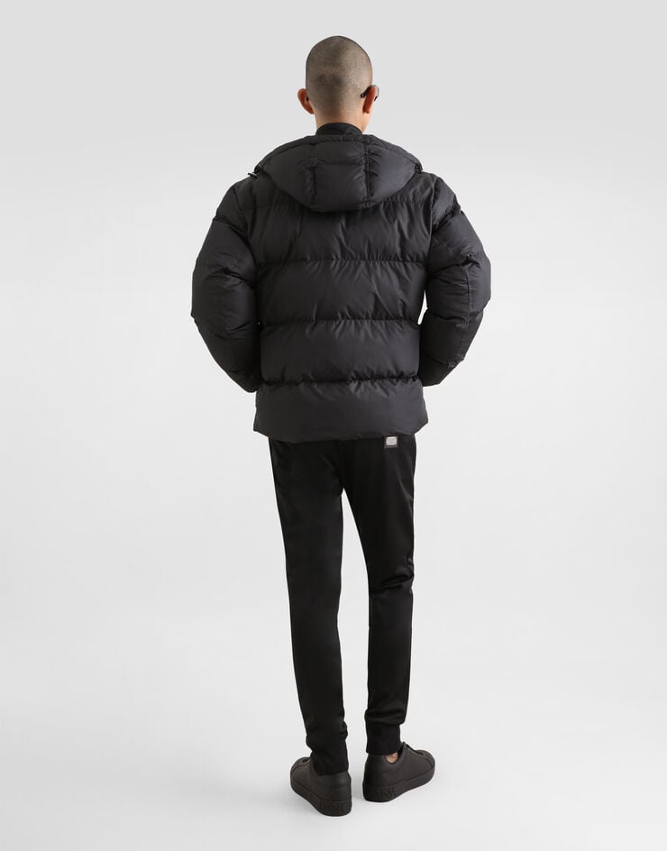 Dolce & Gabbana Abrigo Acolchado De Nailon Con Capucha Y Placa Con Logotipo