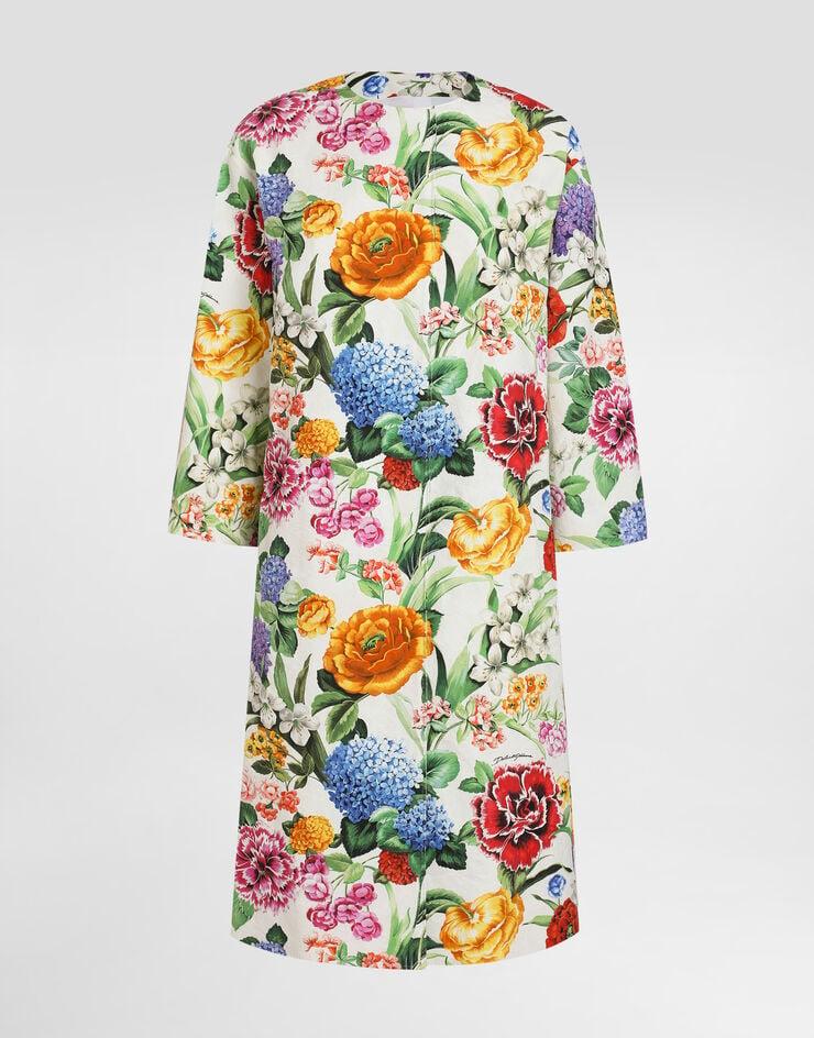 Dolce & Gabbana Abrigo De Algodón Jacquard Con Estampado De Flores